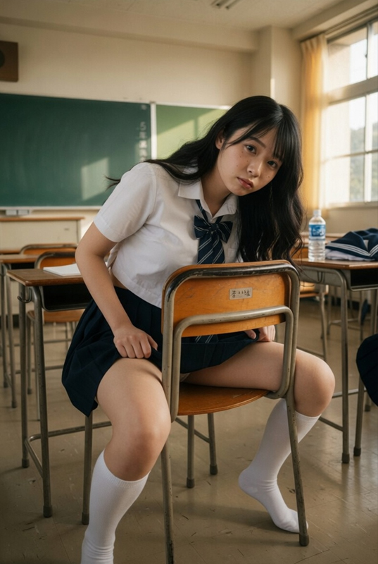 椅子に座ってパンチラ⑤