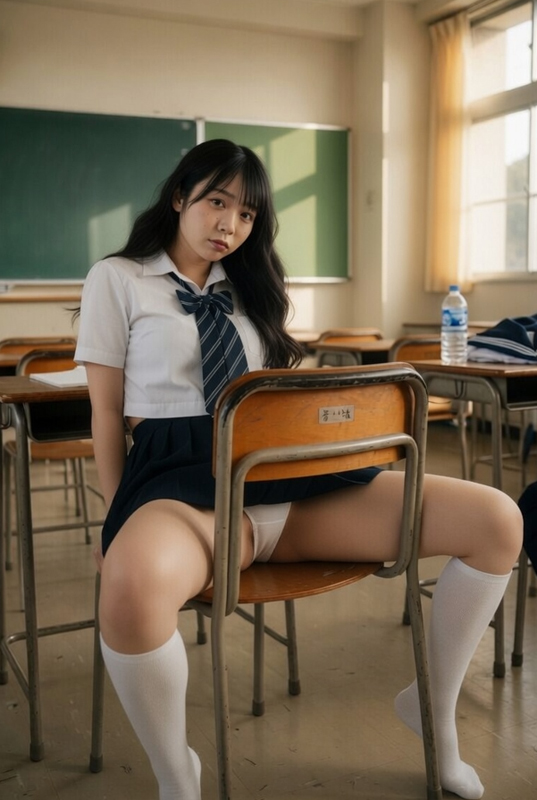 椅子に座ってパンチラ⑥