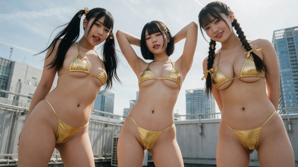 金色ビキニ娘③