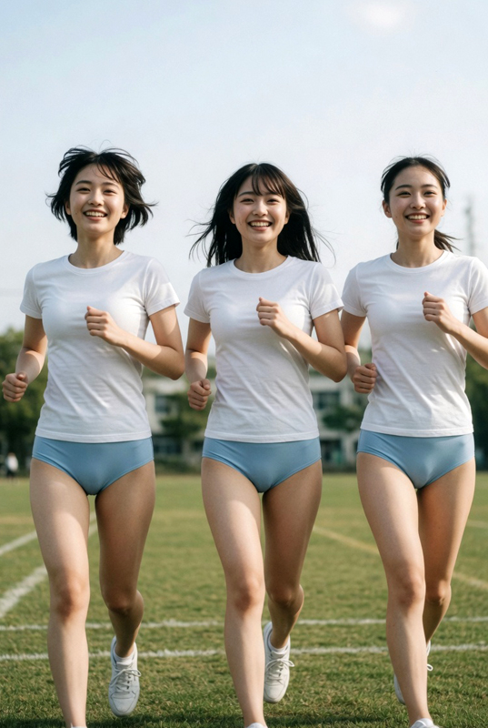 グラウンドにて恥丘が眩しいブルマ娘④