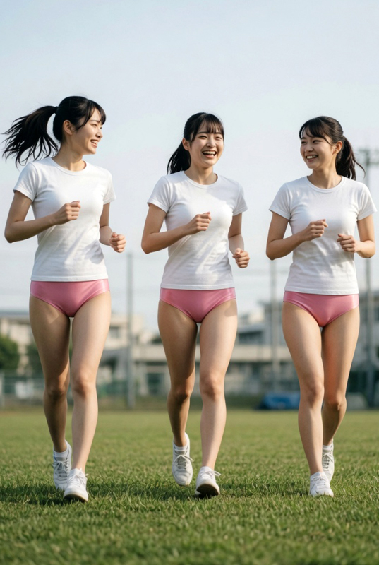 グラウンドにて恥丘が眩しいブルマ娘③
