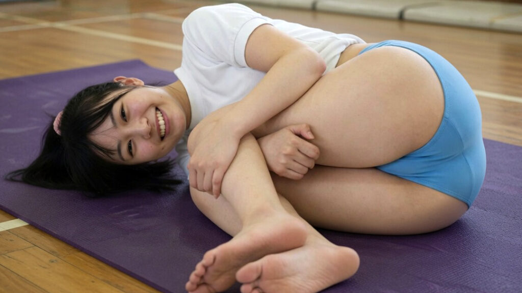 ブルマ姿の膝抱えで桃尻2⑤