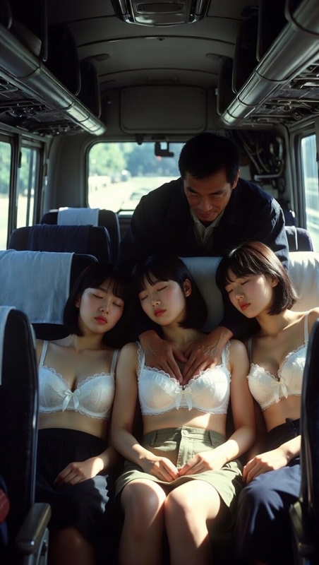 女子大生3人組のおっぱいを狙う親父たち①-2