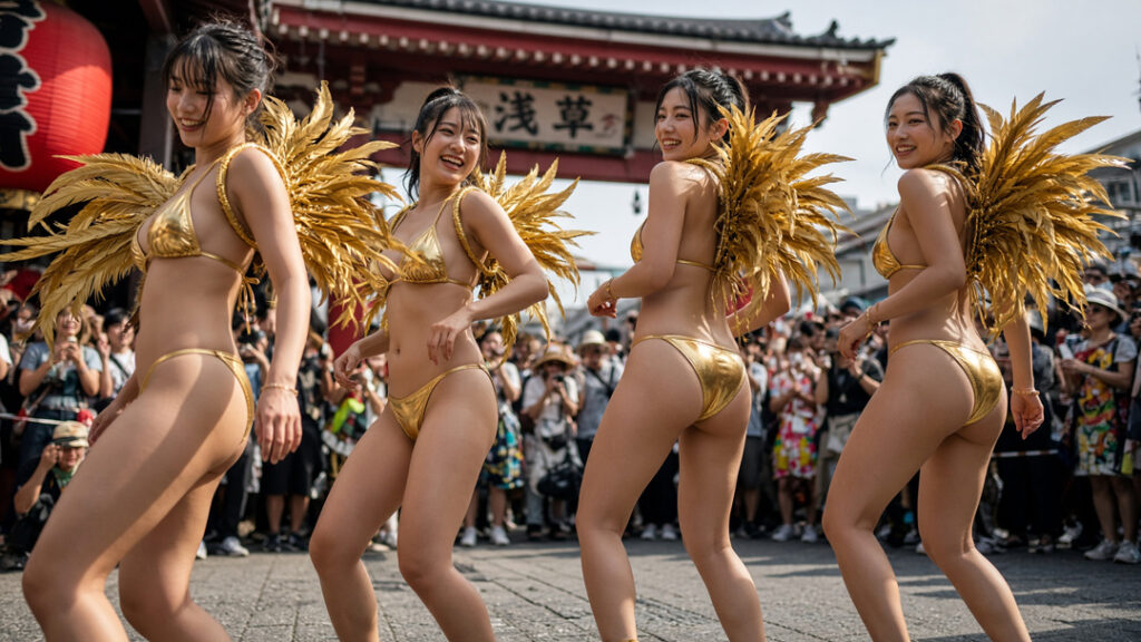 金色ビキニ娘がサンバカーニバルで踊る！③