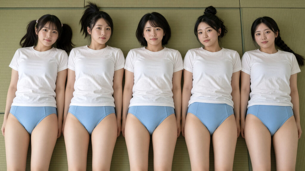 ブルマ娘、和室に寝そべってリラックス②